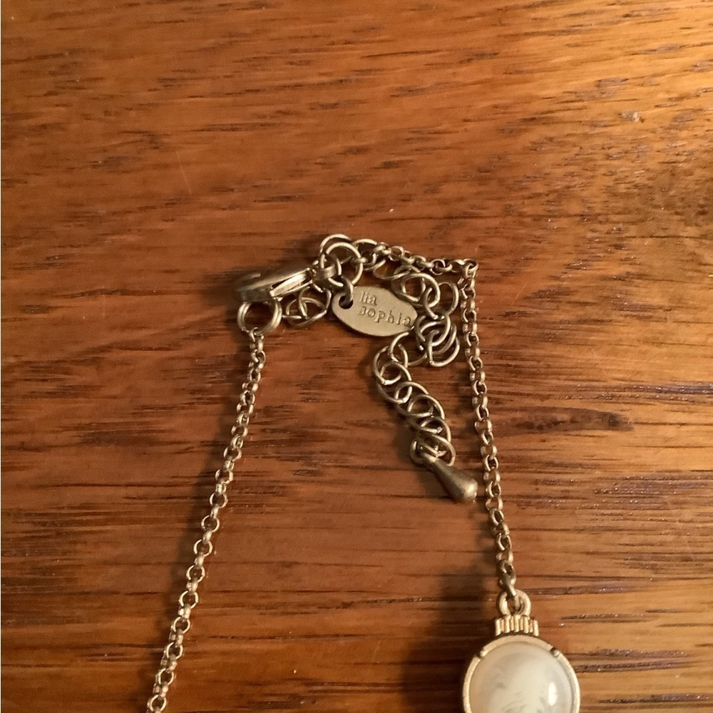 Lia Sophia 36in Gold Tone Milky White Cabochon Long Station Necklace - Picture 9 of 9